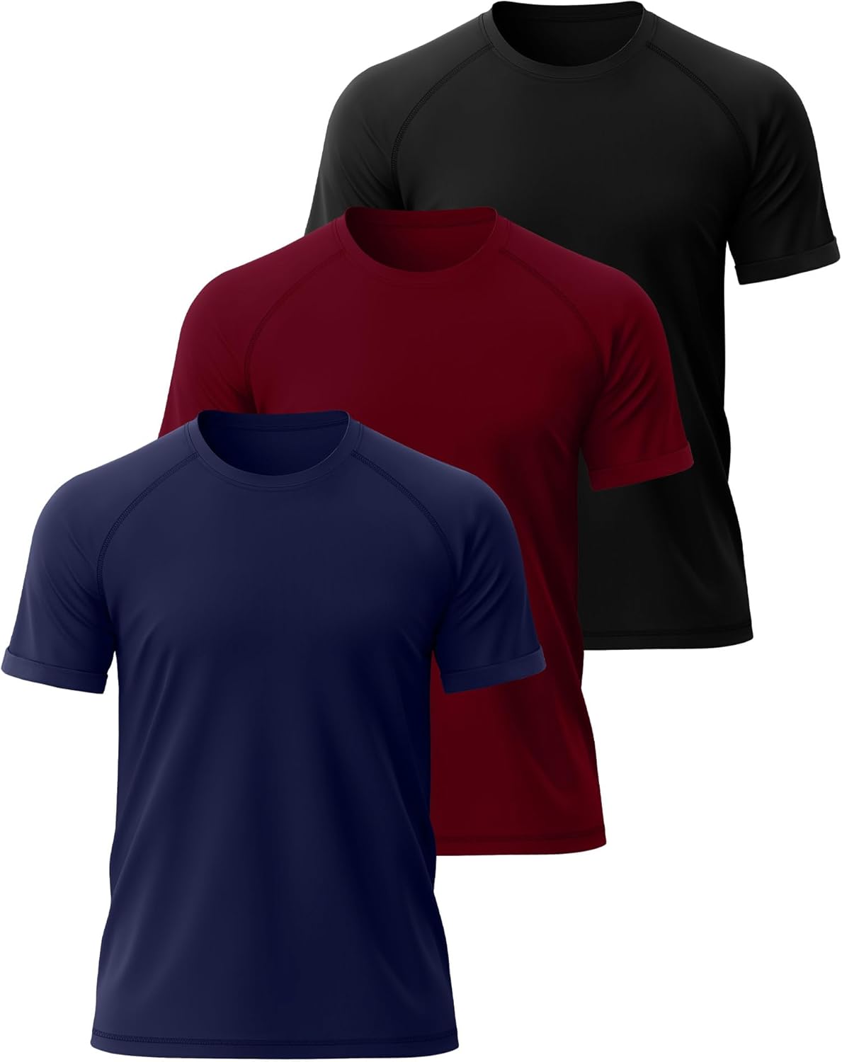 3 Pack Men's Big and Tall Cotton T-Shirts L-5XL Workout Raglan Short Sleeve Shirts Athletic Tops Casual Summer Tees - Image 4