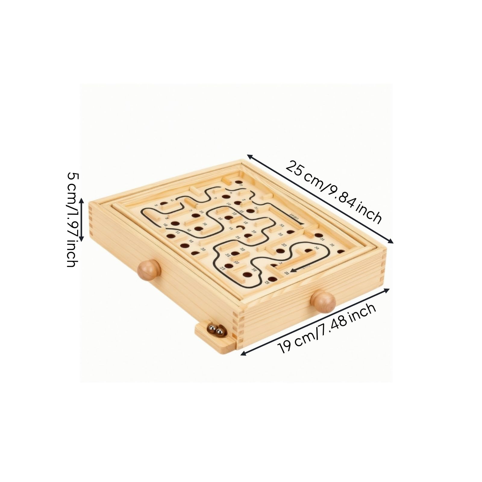 Percorso Palline di Metallo Tattile Gioco Percorso con Barriere in Legno retrò Gioco di Equilibrio in Legno per attività Tranquille, Stile A