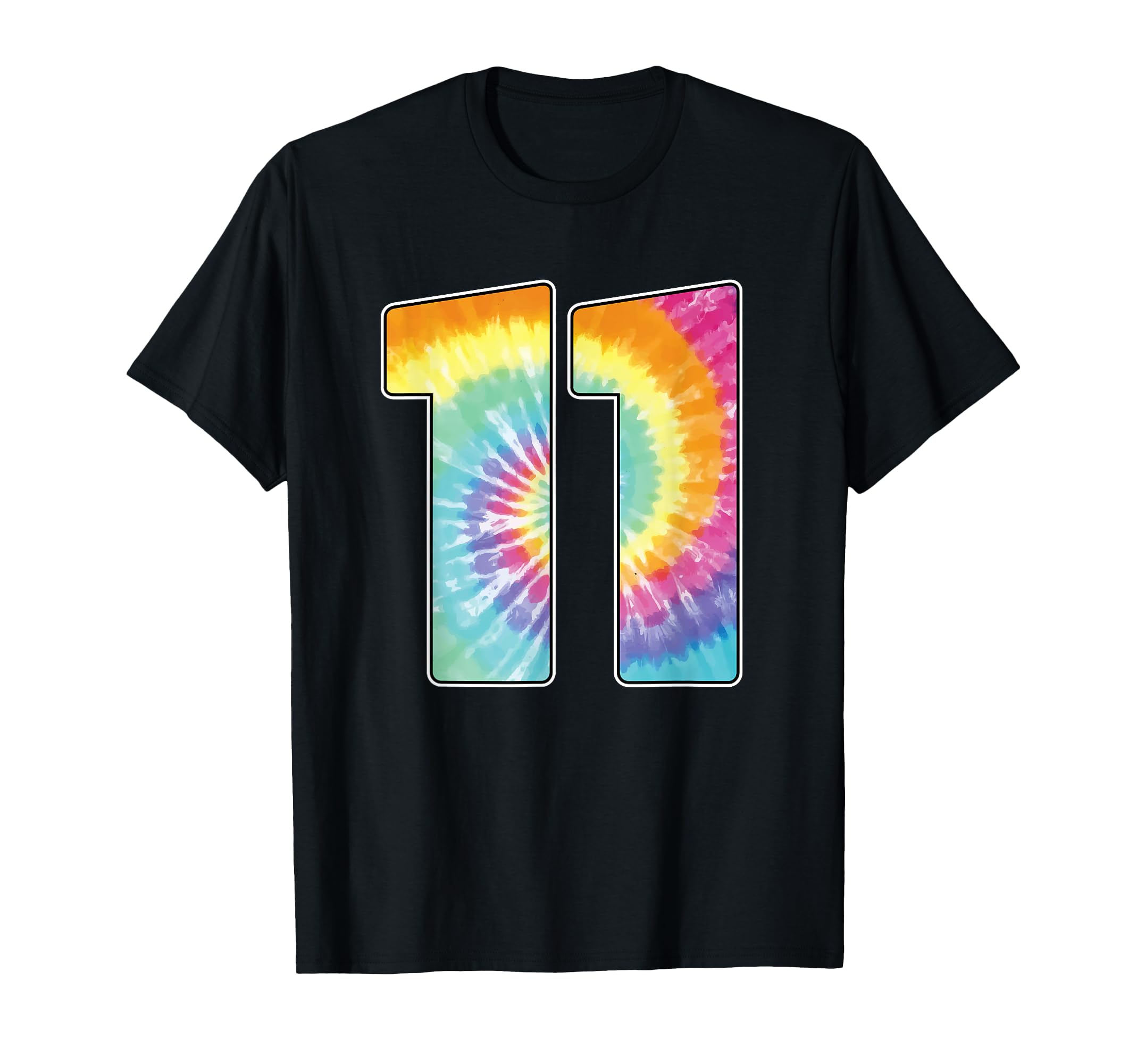 Number 11 Team Event Shirt or 11th Birthday Tie Dye Gift Tee T-Shirt