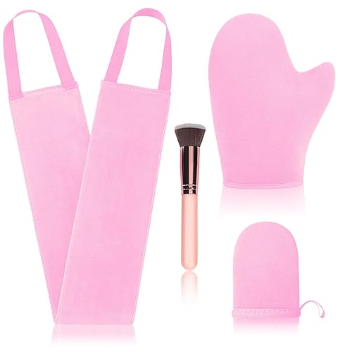 Miniatura 10 de Kit de 4 aplicadores de manopla autobronceadora, guante autobronceador, aplicador de espalda autobronceadora, mini manopla para endurecer la cara,