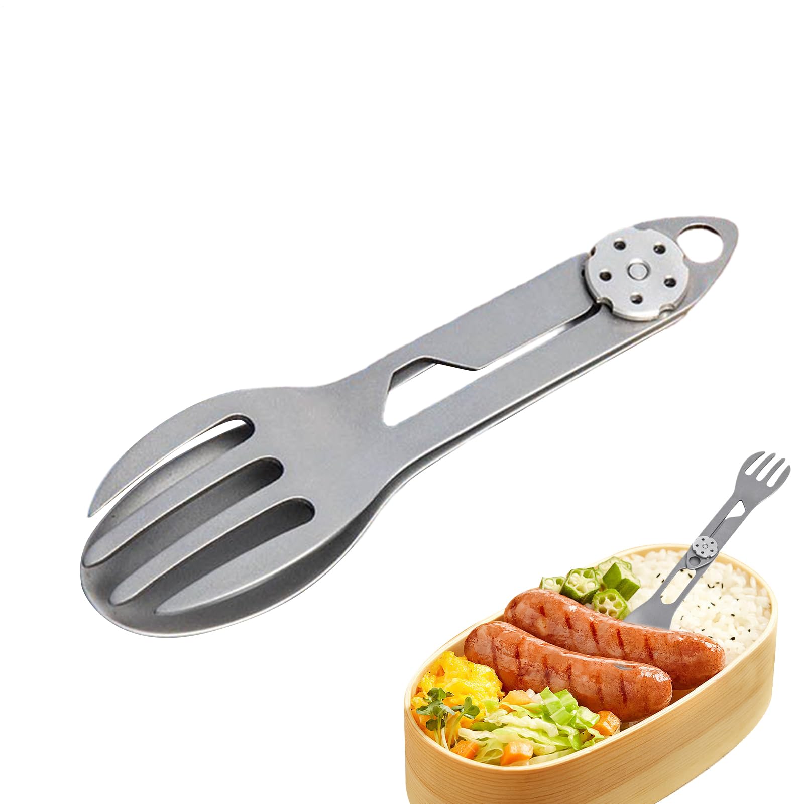 Titanium Spork | sk?adana ?y?ka i widelec 2 w 1 piknik - Survival Travel Survival Piesze wycieczki Piknik Zaj?cia ?wie?ym powietrzu