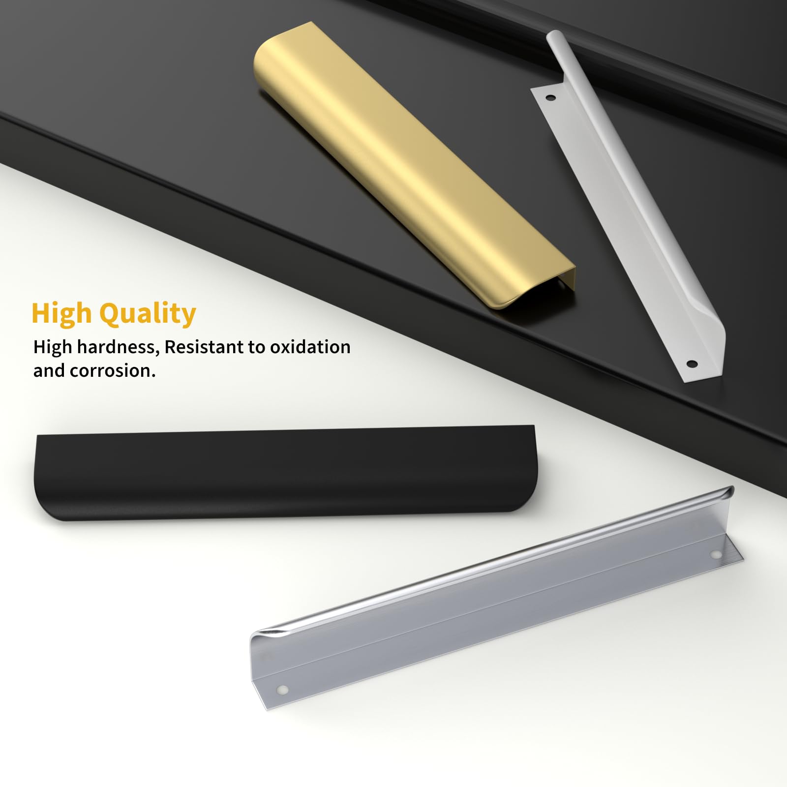 Goldenwarm Lot de 15 Poignee de Meuble Cuisine Poignée Meuble Invisible Noir -LS7027SNB128 Poignée Profil Aluminium Cuisine Brossé en Alliage d'Aluminium Entraxe 128mm