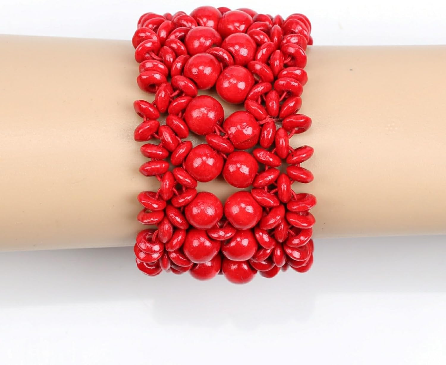 Colorful Wood Bead Bracelet for Women Stretch Vintage Ethnic Charm Elastic Statement Bohemian Strand Bangle Female Beaded Jewelry - Image 6