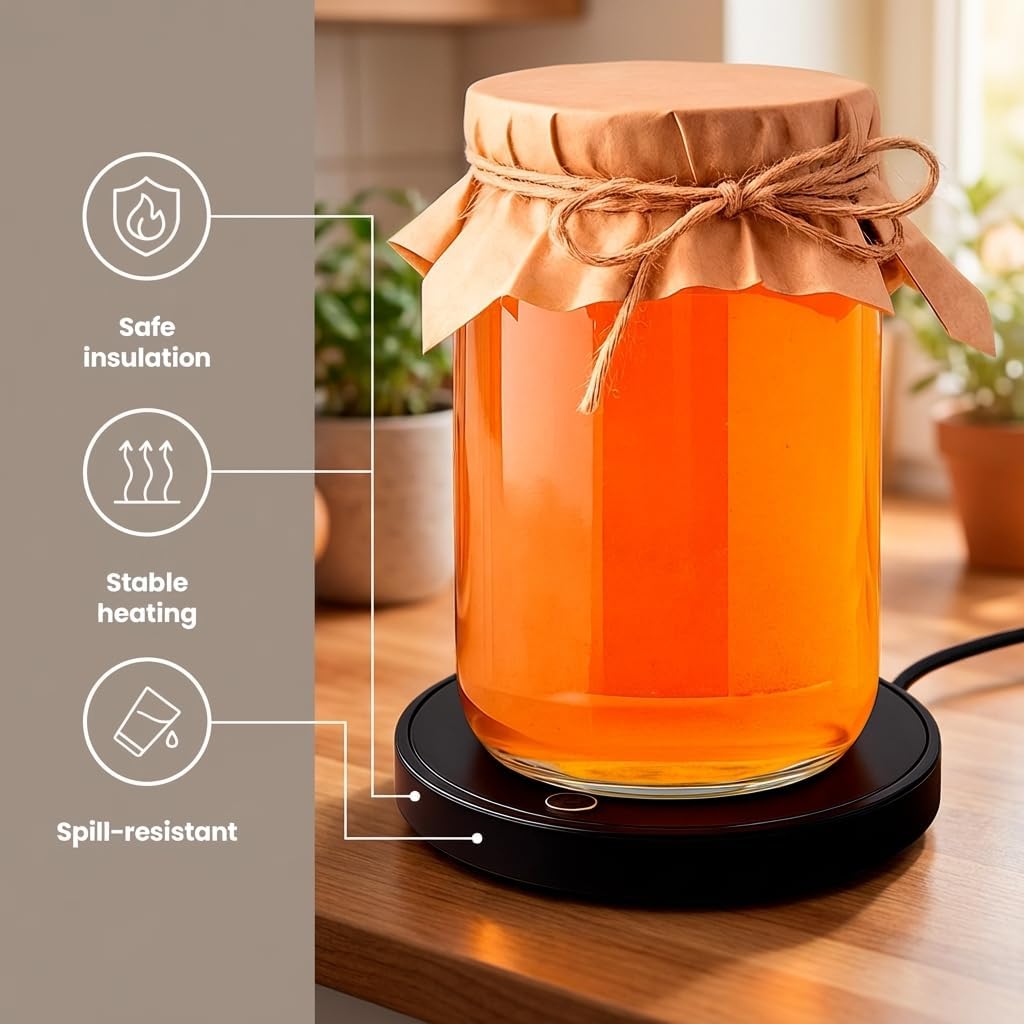 Kombucha Heating Wrap for Homebrew Heating - Fermentation Heating Pad with - Kombucha Warmer - Wrap Around Heater for making Kombucha and other Brews with Thermometer (HEATING PAD)