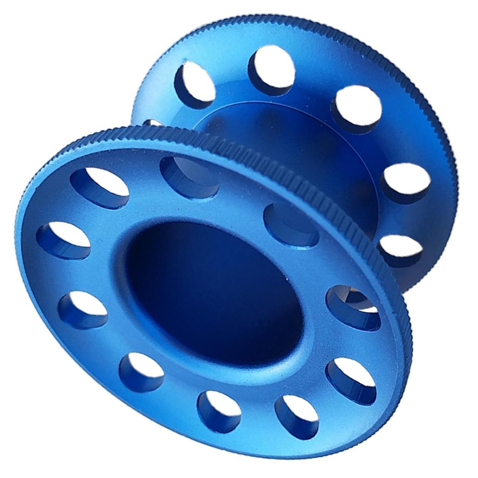 Zbiianxer Blue Compacts Miniature 10 Hole Diving Reel Aluminum Alloy For Professional Diver Snorkeling Spearfishing Underwater Tasks Diving Line Management Reel Dive Spool