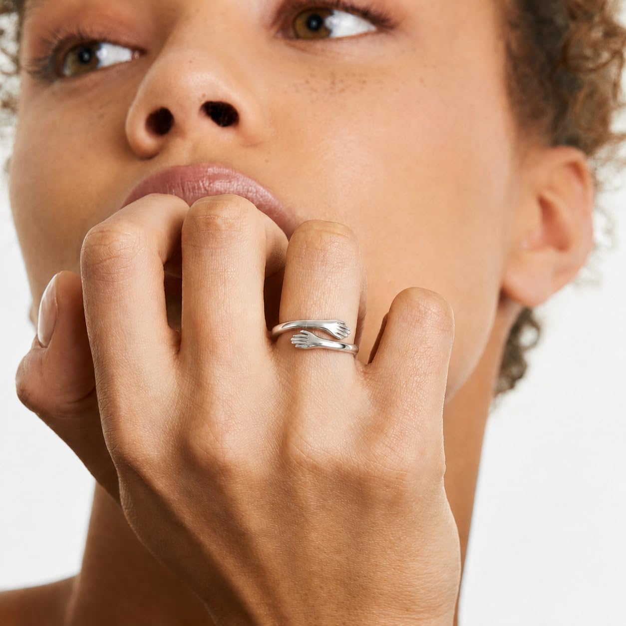 S925 Sterling Silver Hug Ring for Granddaughter Adjustable Ring image 3