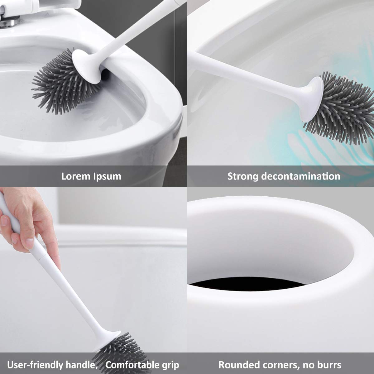 Sile - Scopino per WC con supporto ad asciugatura rapida, design morbido per una pulizia profonda, strumento da bagno tial per un'igiene efficace e una facile manutenzione