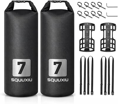 2Packs Bike Fork Bags Waterproof Roll Top Design 5L/7L Bicycle Dry Bag Fork Sacks Cycling Pack Bike Pannier for Moutain Bikes Road Bikes Electric Scooters