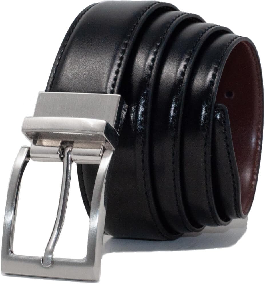 Ashford Ridge Mens 34mm Reversible Black/Brown Trouser Belt - Large