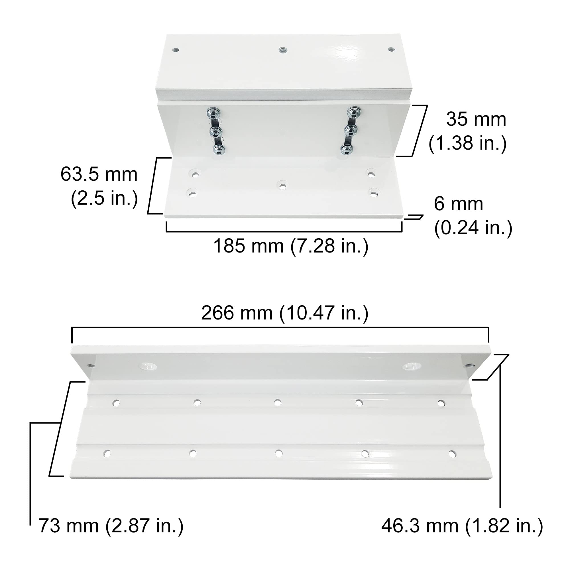 Visionis Verrou électromagnétique intérieur FPC-5193 544,3 kg avec support L et Z pour porte basculante Maglock
