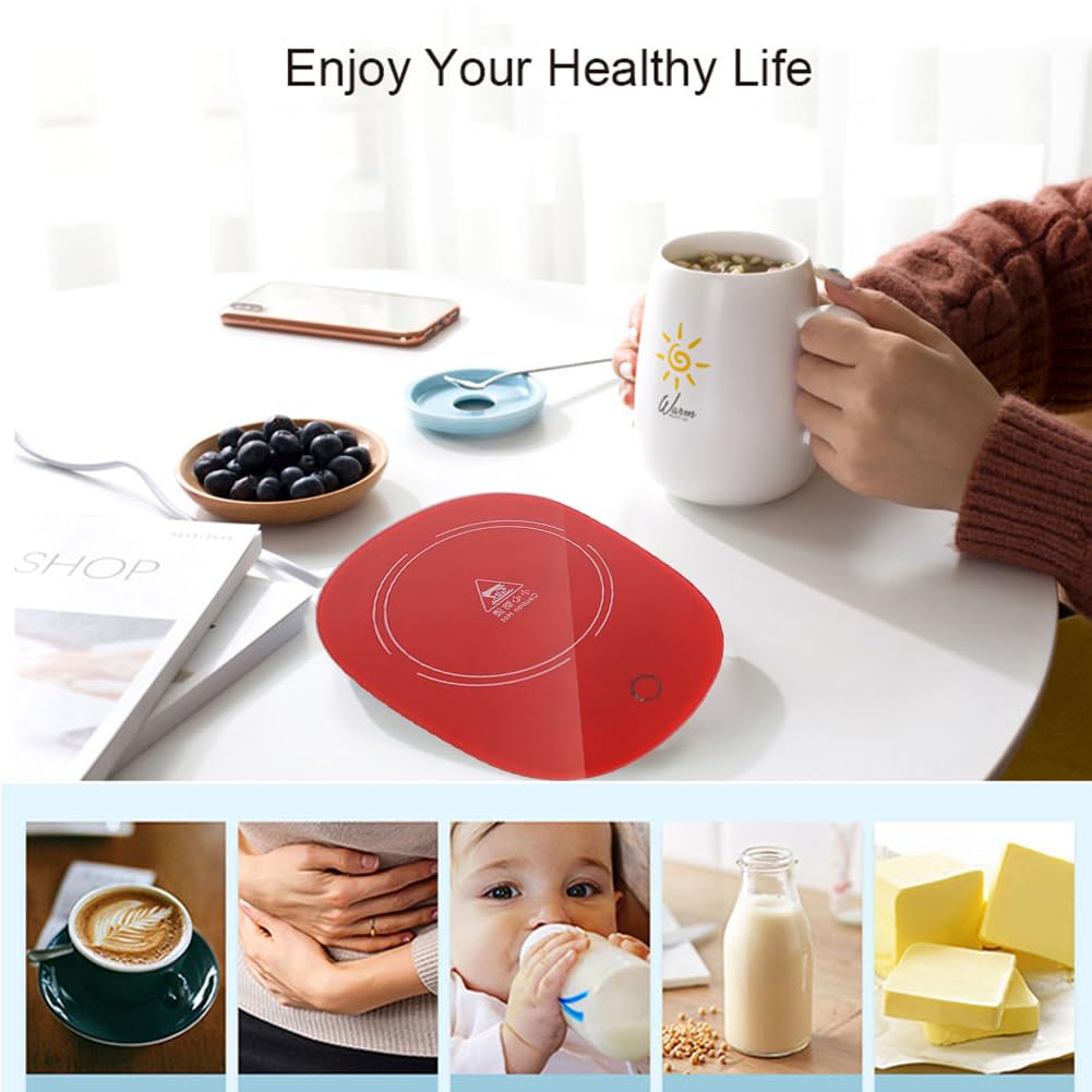 Scalda Tazza USB,Scalda Tazza,Scalda Bevande,Scaldatazze da Caffè,Sottobicchiere Elettrico,Scalda Tazza,Sottobicchieri Riscaldante Scalda Bevande,Scaldatazze da caffè (Rosso)