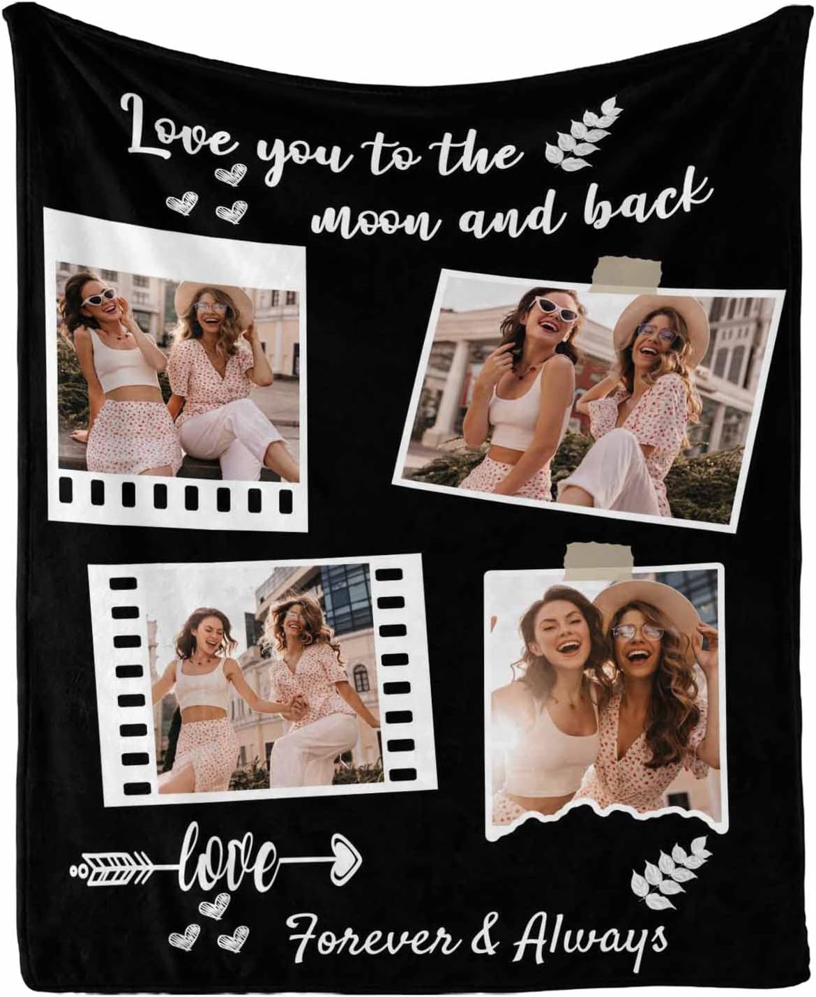 Custom Bestie Throw Blanket with Name & Hairstyle, Best Friend Long Distance Gifts for Women, Personalized Friendship Gifts for Teen Girls, Besties,Sister 40 x 50 Inches