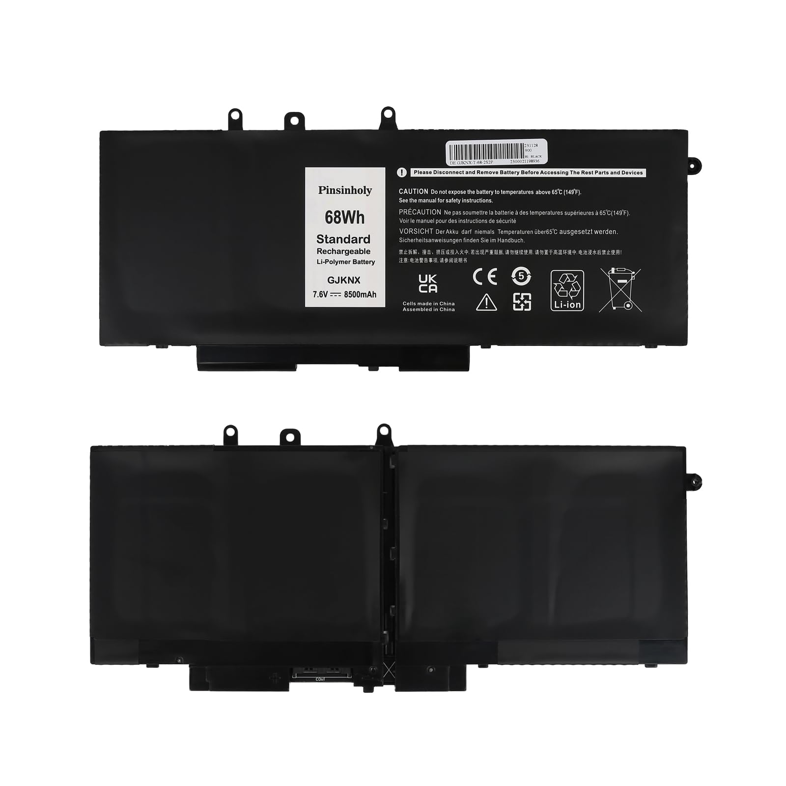 Compatible Latitude 5480 5580 Pinsinholy GJKNX Batterie Pour Dell Latitude 5480 5580 5288 5590 5488 5490 5491 5495 5591 E5480 E5580 E5490 E5590 Precision 15 3520 3530 Series GJKNX D1JP DY. 9NT 5YHR4 451-BBZG Batterie Neuve 4 Cellules 8500mAh