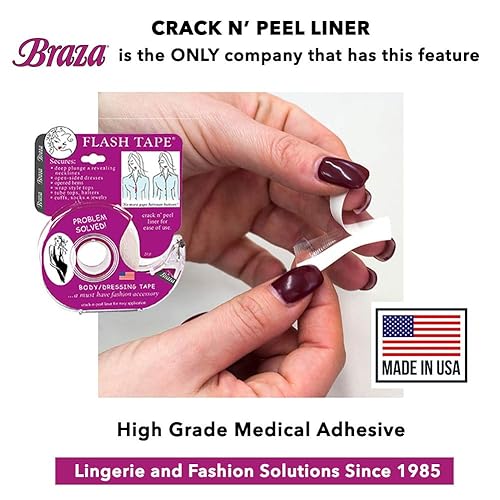 Miniatura 2 de Flash Tape - Cinta adhesiva transparente de doble cara, tela y cinta corporal, (4) rollos de 20 pies