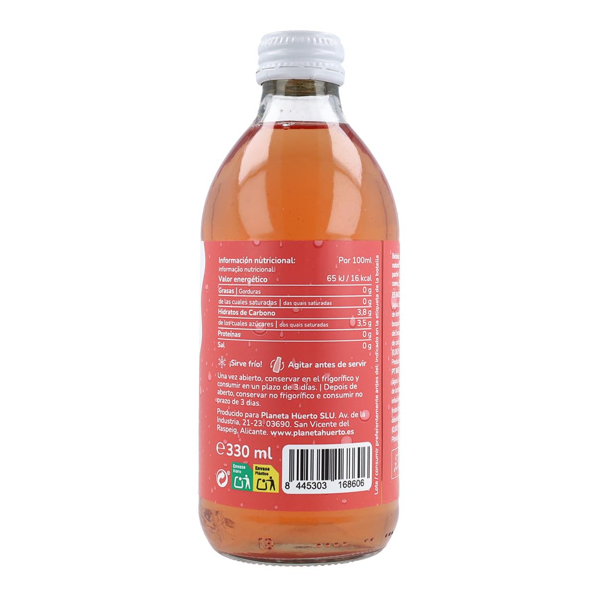 PLANETA HUERTO | Lot de 6x Kombucha ECO Fruits Rouges 330 ml | Fermentation Naturelle | Probiotiques pour le Système Digestif