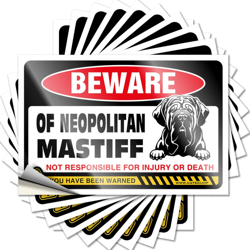 Lettering Sticker Home Vinyl Sticker | Beware of Neopolitan Mastiff Funky for Dry Use(6X9CM)