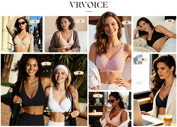 Image of Deep V Wireless Jelly Bras for Women Push Up Bralette Seamless No Underwire Support T-Shirt Comfort Plunge Full Coverage