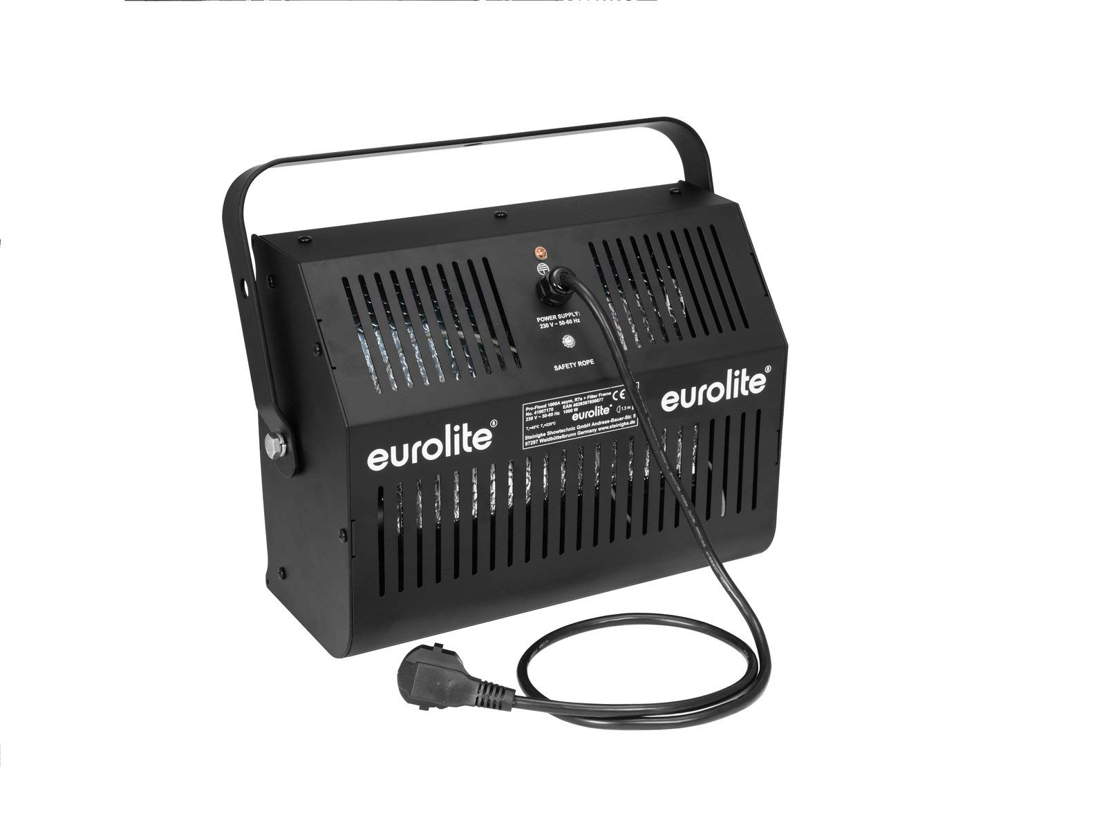 EUROLITE Pro-Flood 1000A asym, R7s + Filterrahmen | Asymmetrischer Fluter für Halogen-Stabbrenner bis zu 1000 Watt