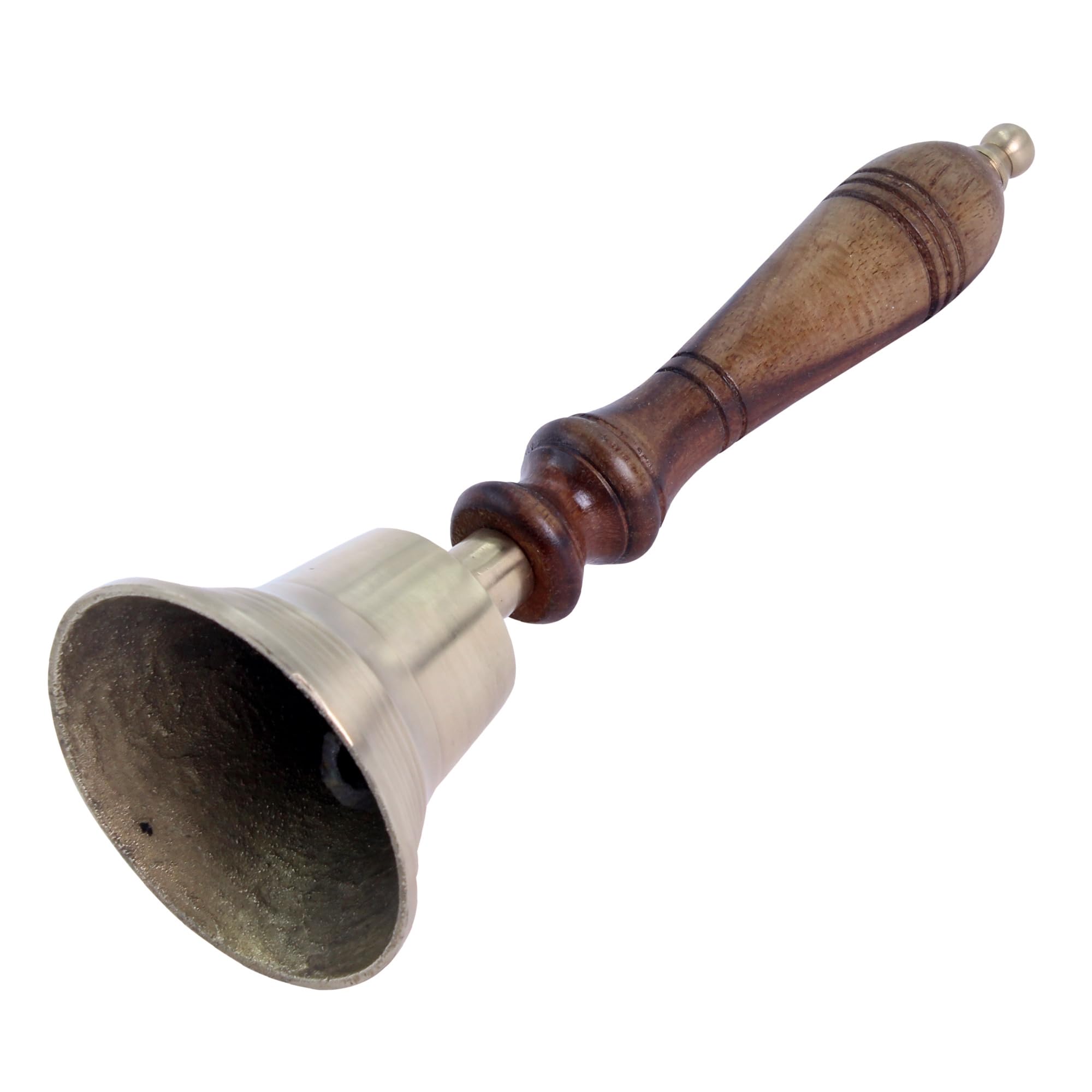 Handglocke aus massivem Messing mit Holzgriff, super laut, lange Schule, mit Messing-Klappe für Hotel, Empfang, Abendessen, Bibliothek, Kneipe, Schule, Haustierspiel