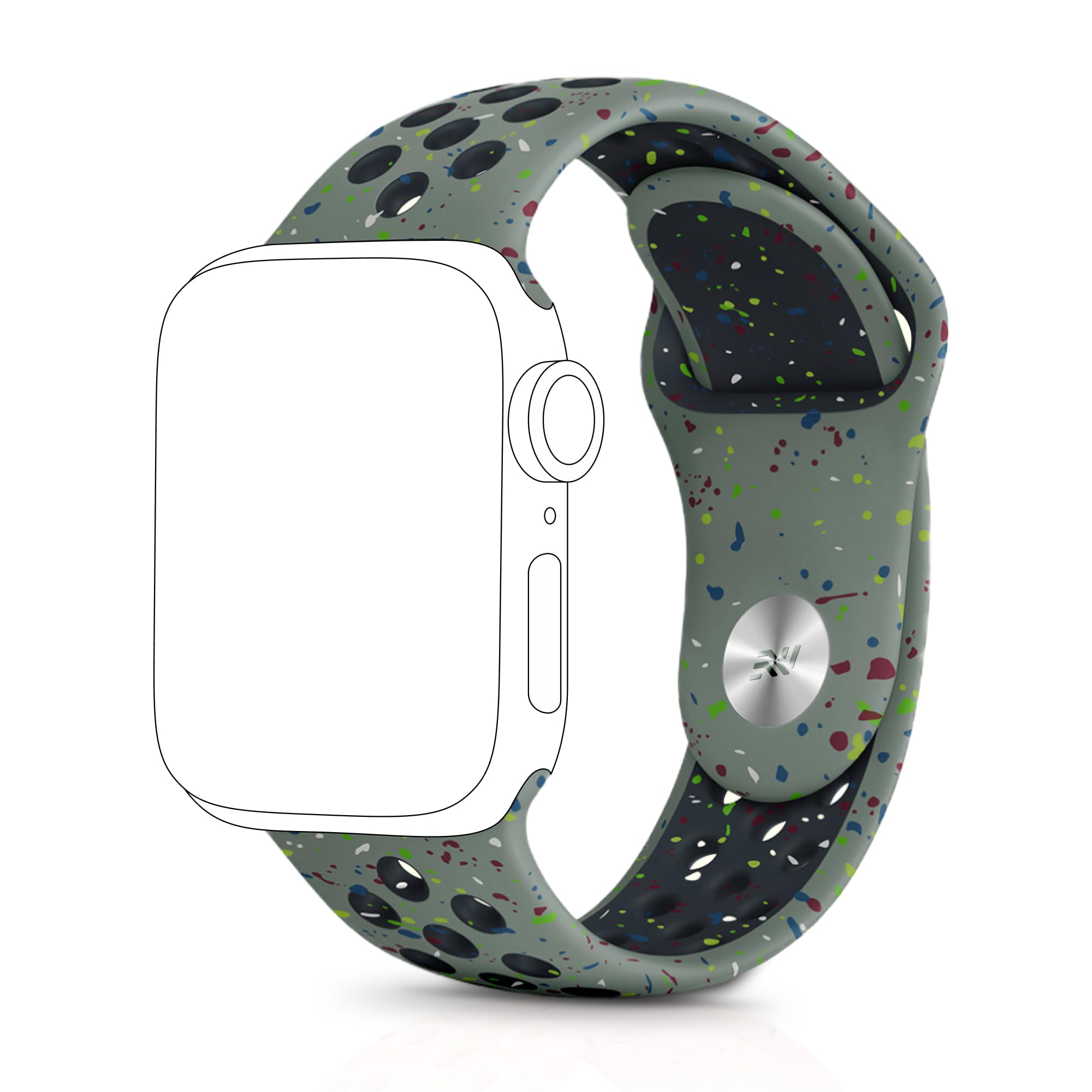 NecesoriesWatch Strap Silicone PinTuck Clasp Compatible with Apple iWatch [46mm(Series 10),42mm,44mm,45mm,49mm (Series 1-9)] SE 1& 2,Ultra 1&2| [42mm(Series 10),38mm, 40mm,41mm (Series 1-9)] SE 1& 2