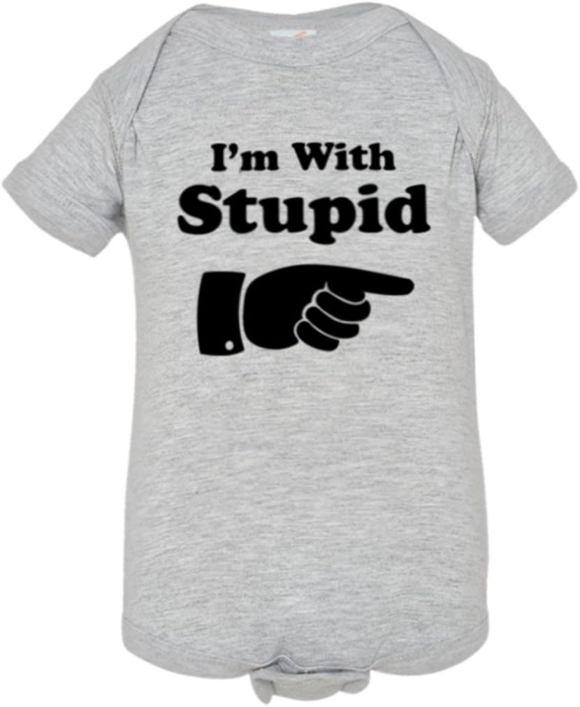 Baby Creeper I Am With Stupid Commercial Funny HQ 1-Piece Jumper