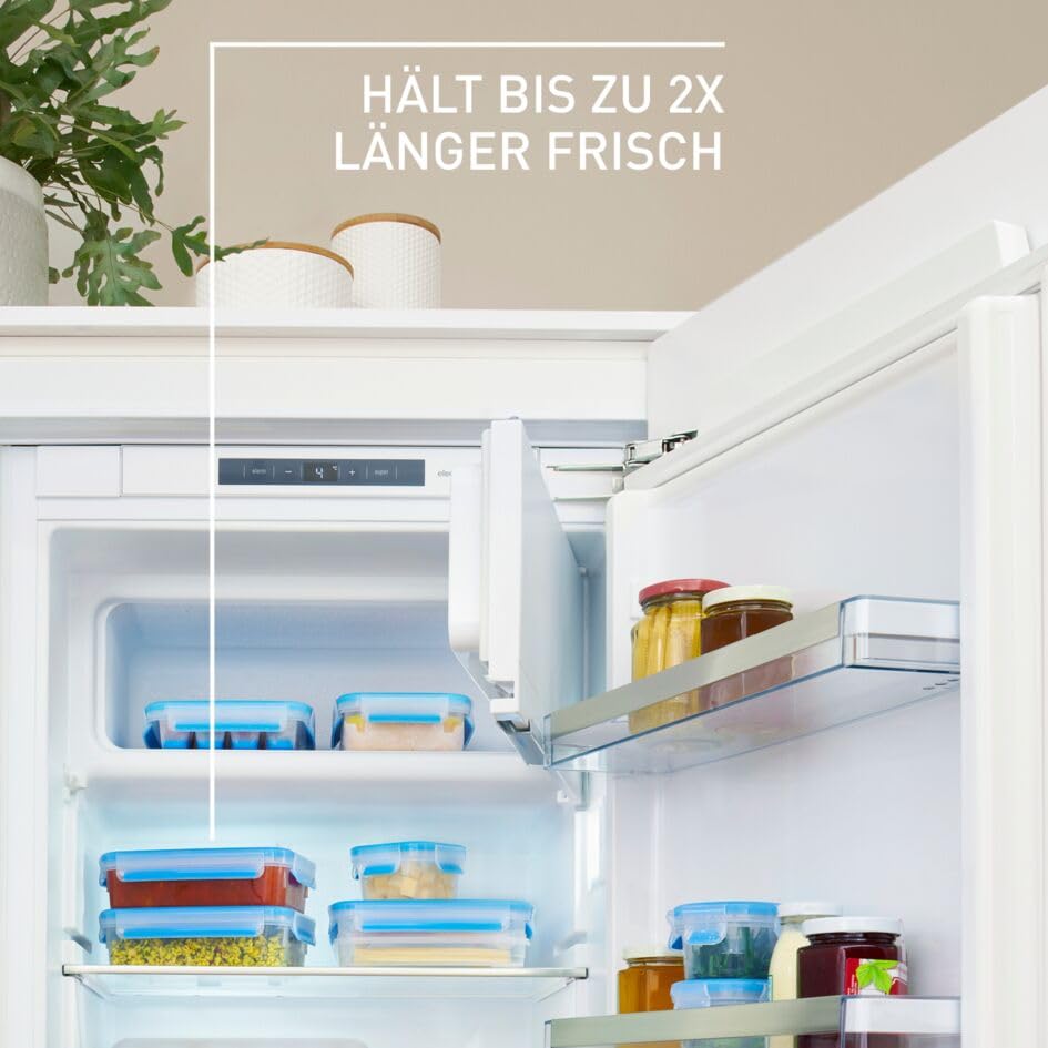 EMSA Clip & Close Frischhaltedose, rechteckig, 10,6 L, Maxiformat, Aufbewahrungsbox, 100 Prozent dicht, spülmaschinen-, gefrier-, mikrowellenfest, Transparent, Blau, Made in Germany, 508549