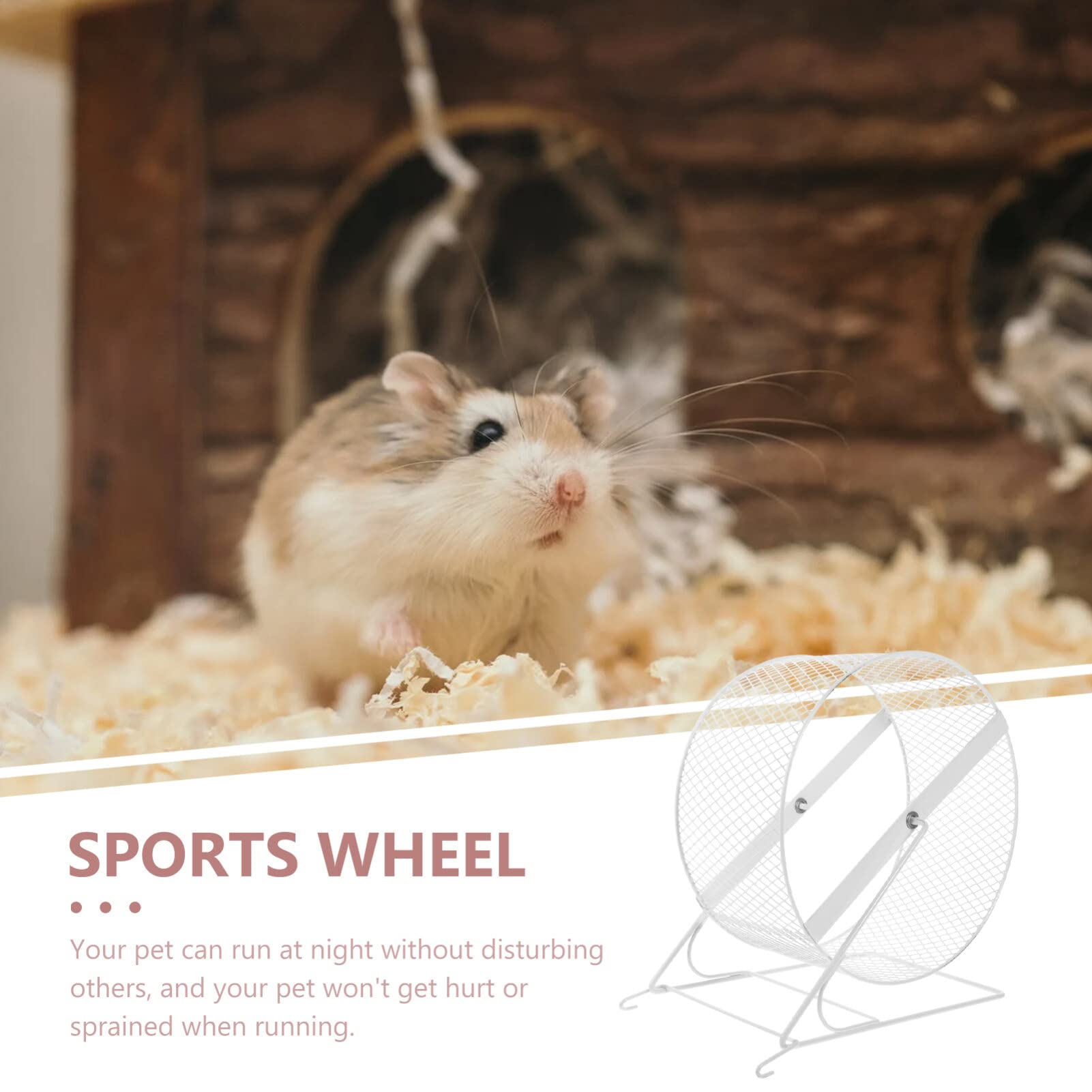 POPETPOP Cichy Kołowrotek Dla Chinchilli i Hamstera Zabawka Do Ćwiczeń Dla Małych Zwierząt Mute Running Wheel z Stojakiem Idealna Do Zabawy i Aktywności Fizycznej