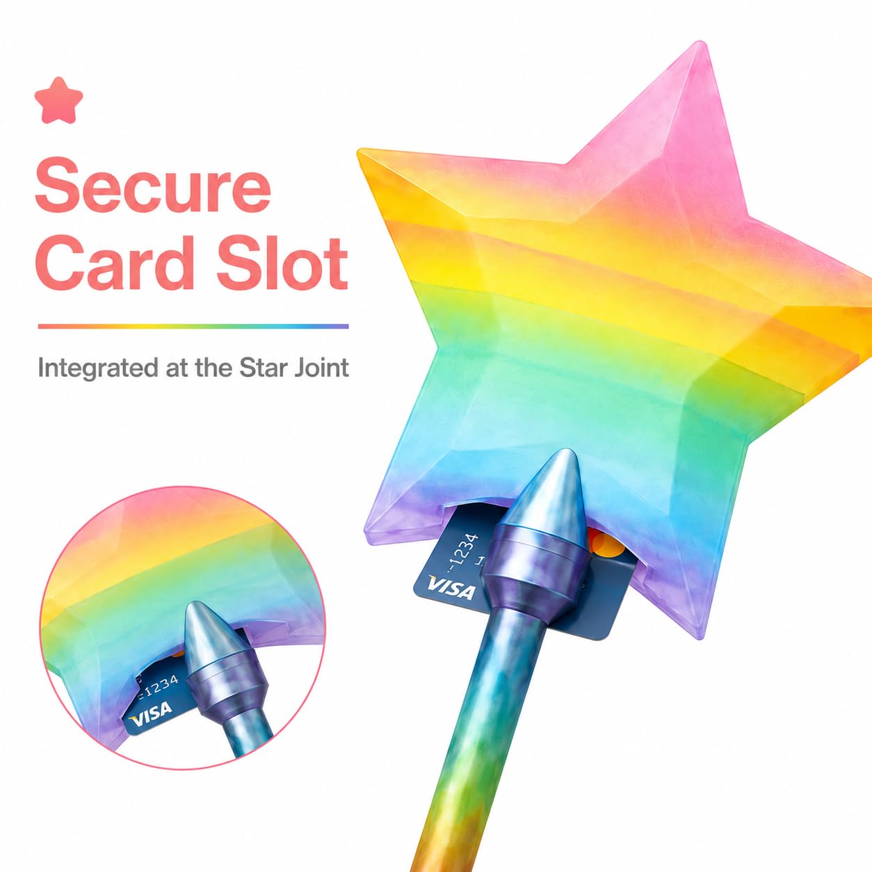 nezafly Credit Card Wand 3D Printed Magic Fairy Wand Card Holder Star Tap To Pay Payment Fun Contactless Prop for Adults Cosplay Magicians Performers Raves Parties Pranks Shopping - Image 4