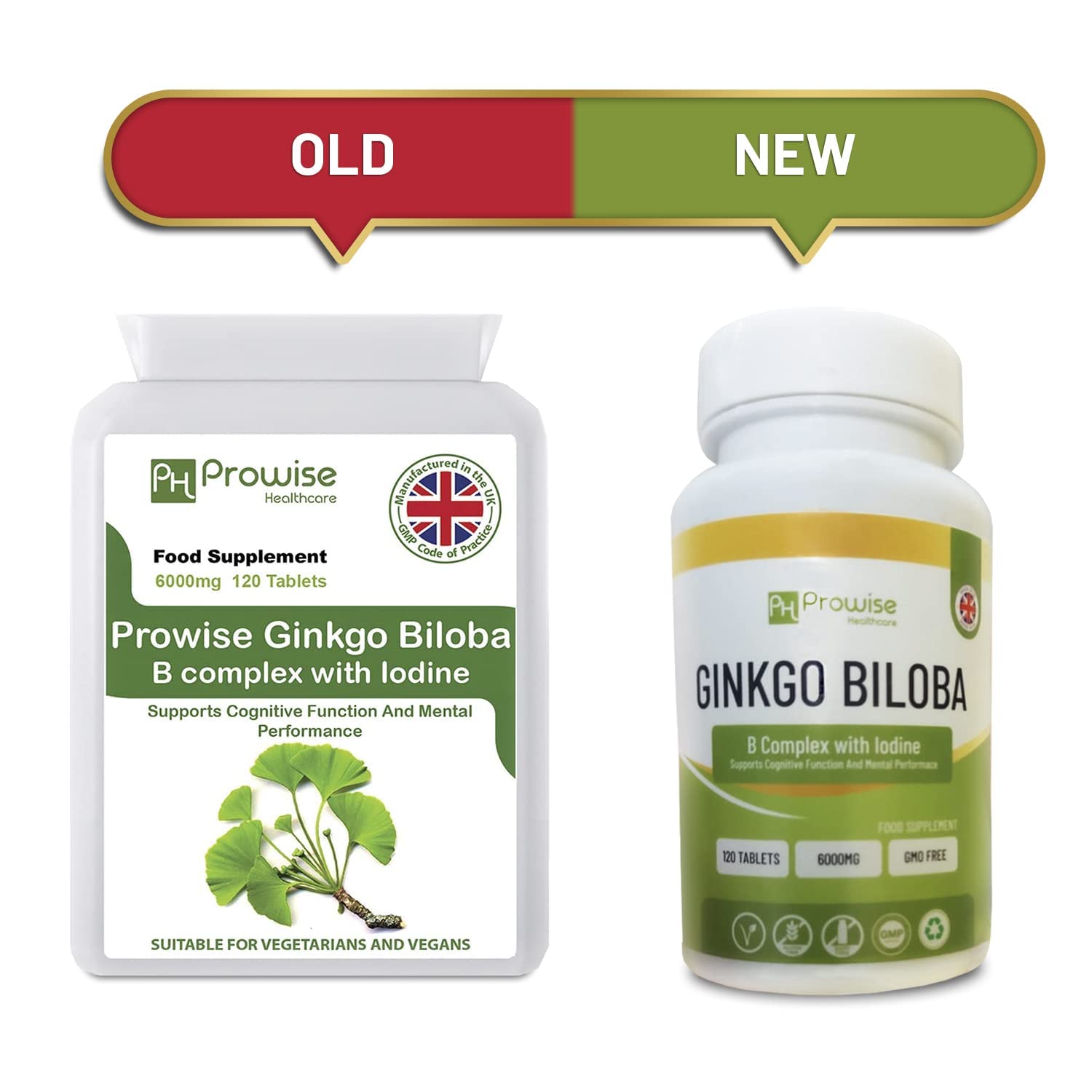 Ginkgo Biloba 6000mg with Vitamin B Complex and Iodine 120 Tablets I