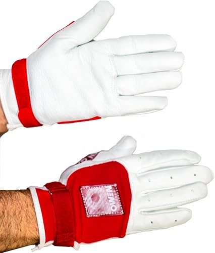 Owen - Guantes de balonmano, piel premium, sin rellenar, con correa de muñeca, (S, M, L)