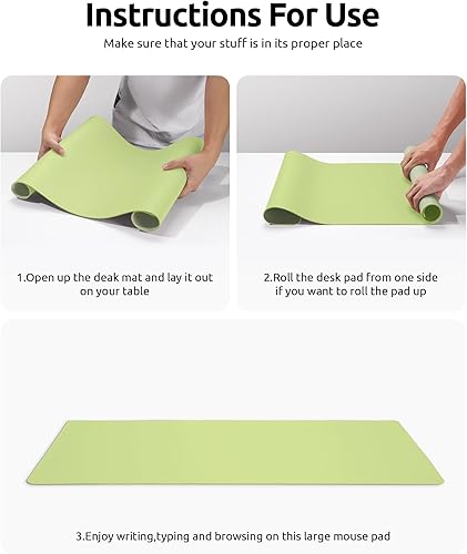 Miniatura 473 de YSAGi Protector de escritorio de cuero, tapete de oficina, alfombrilla grande para mouse, antideslizante, de piel sintética, almohadilla