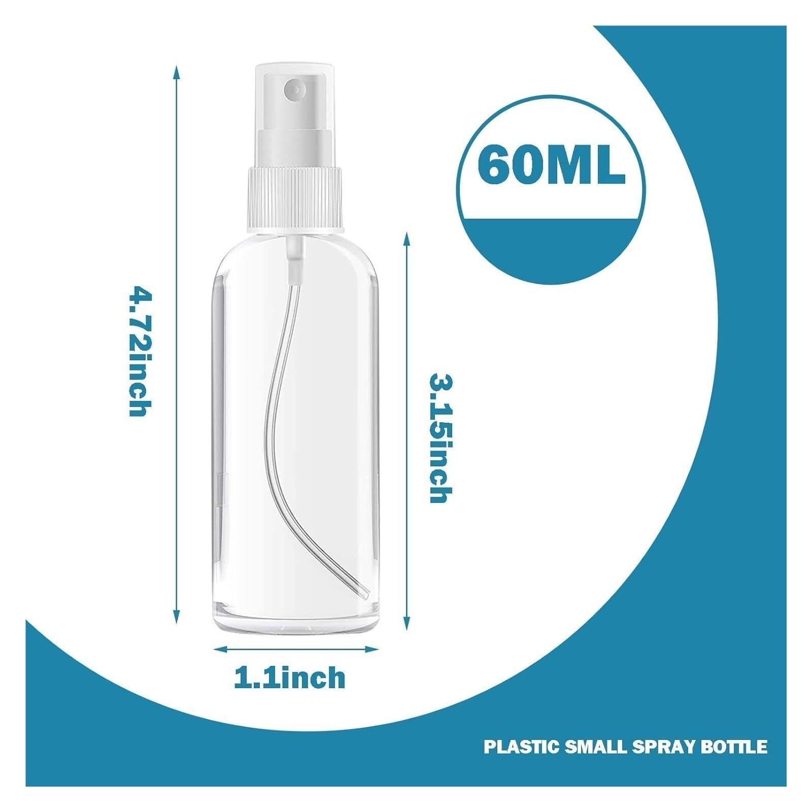 Confezione da 50/100 flaconi spray vuoti da 30 ml, trasparenti, in plastica PET, ricaricabili, per cosmetici da viaggio (100 pezzi - 60 ml)