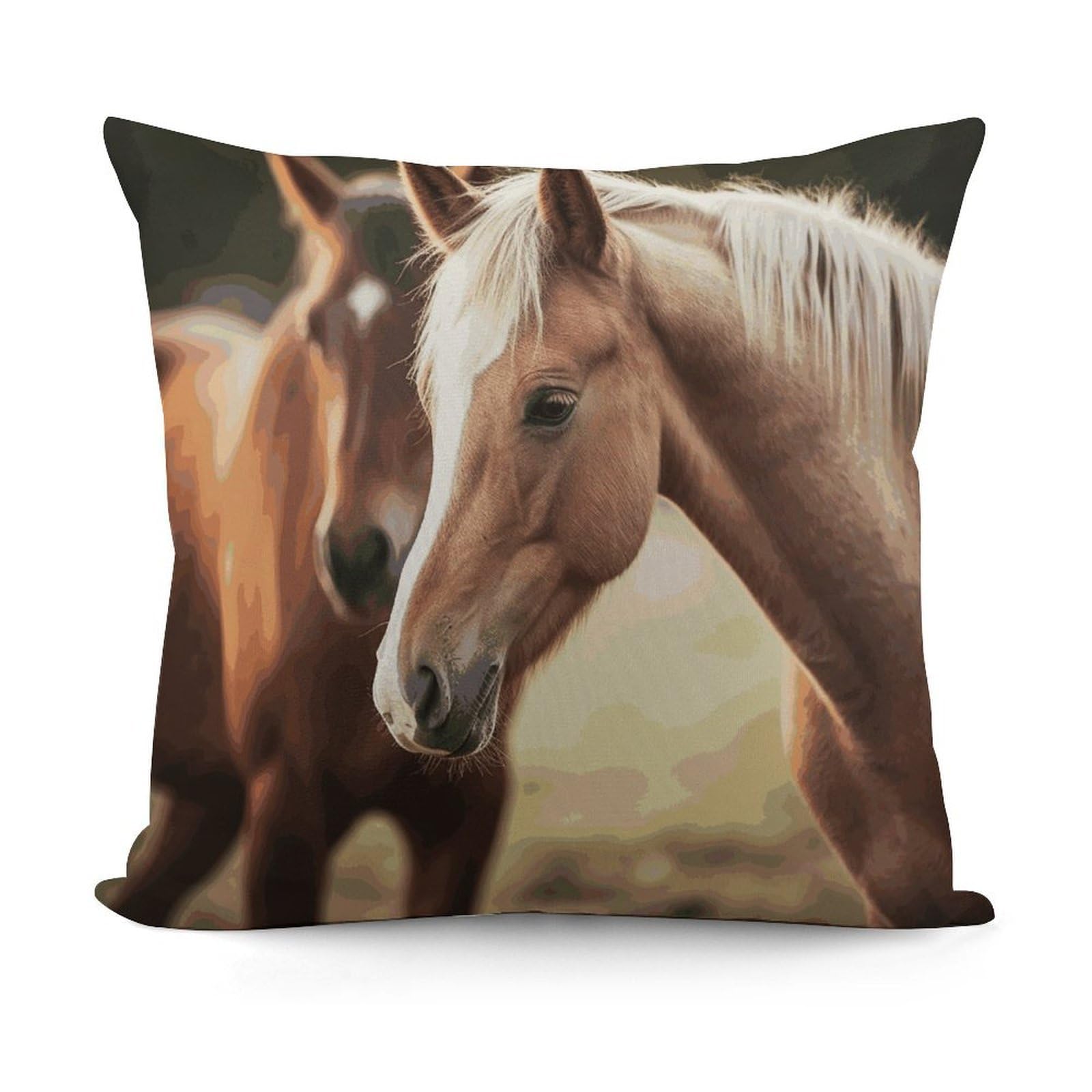 VstaDank Adorable Horse Throw Pillow Covers 18x18 Inch Soft Couch Home Decor Cushion Cover Comfortable Plush Square Cushion Case Farmhouse Decorative Pillowcase for Living Couch