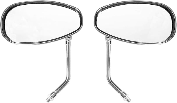 Chrome Motorcycle Mirrors 10mm Handlebar Rearview Mirrors for Sports Bike Street Bike Honda Kawasaki Suzuki Cruiser Scooter