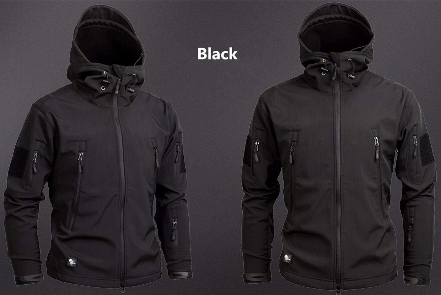 Tactique Veste Militaire Chaude Polaire Manches Longue à Capuche Camouflage Softshell imperméable Homme pour Camping Chasse pêche Outdoor Blouson A Capuche