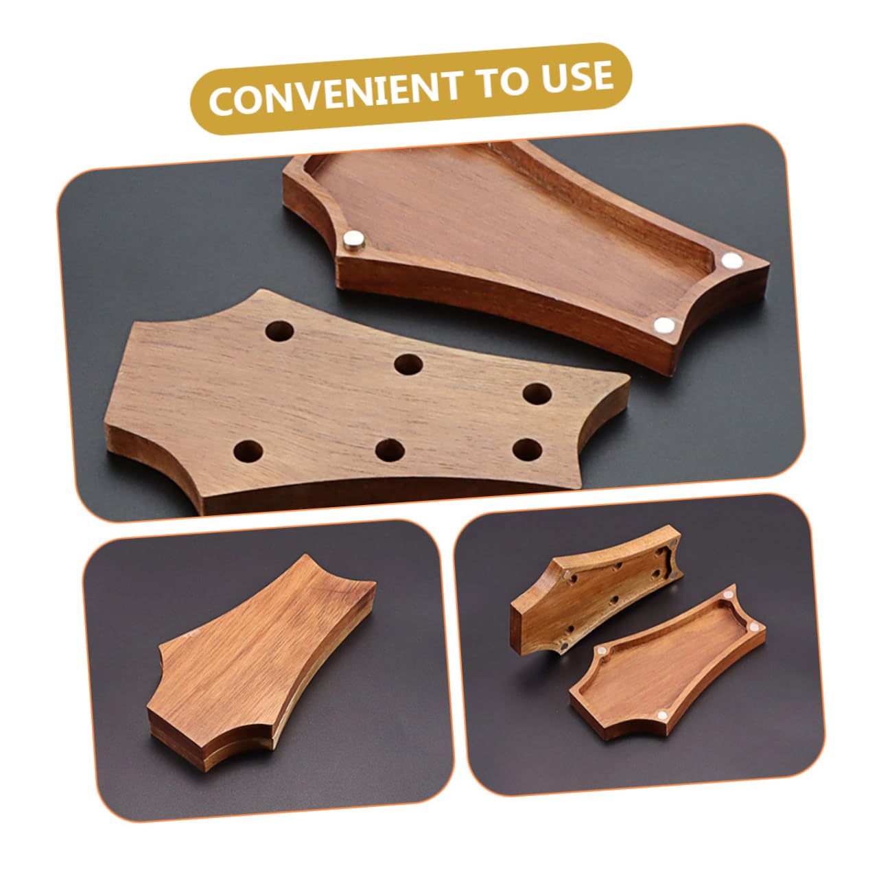 VANZACK Sturdy Plectrum Storage Box Creative Guitar Shaped Organizer for Guitar Picks Keeps Picks Safe and Organized