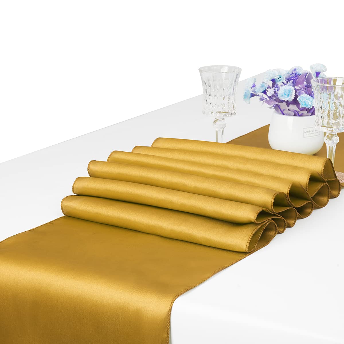 Lot De 10 Chemins De Table En Satin De Qualité Supérieure