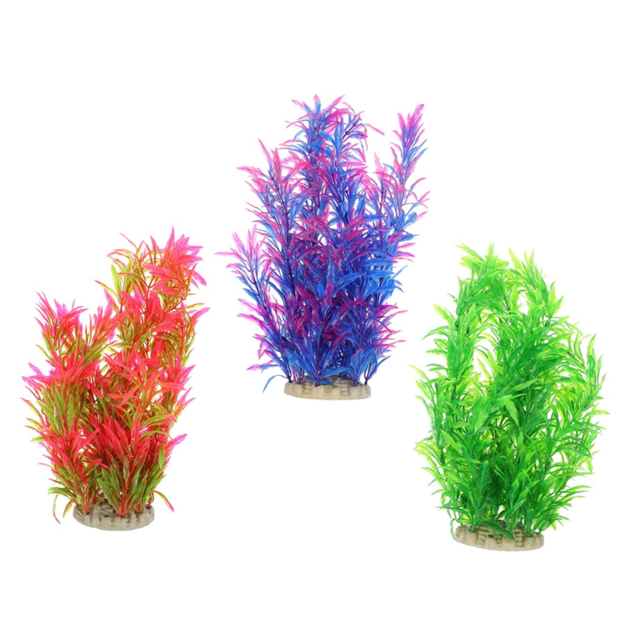 ibasenice 3pcs Simulated Aquarium Plants Artificial Water Grass Decor Lifelike Plastic Fish Tank Decorations for Freshwater and Saltwater