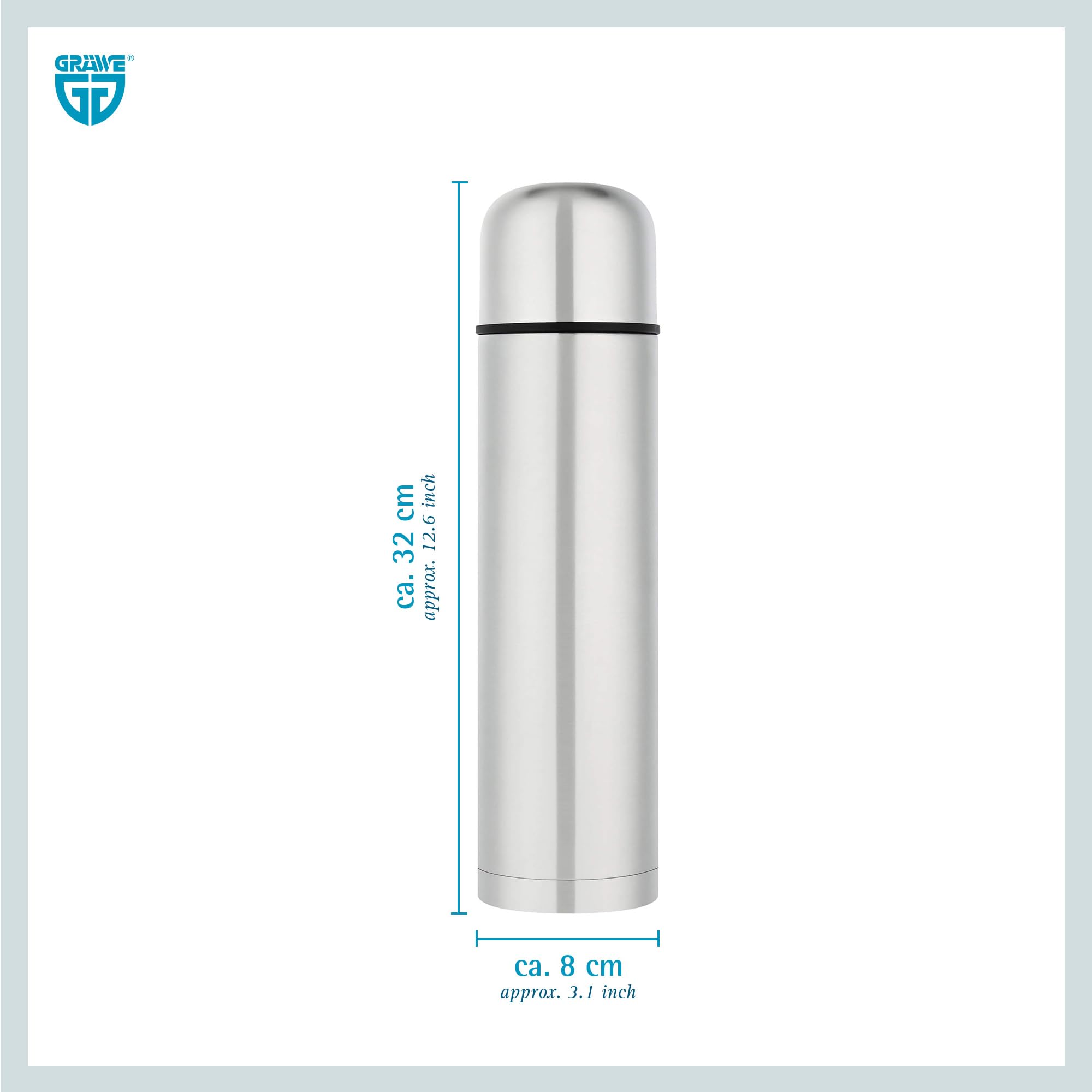 Gräwe® – Thermos ermetico con dosatore 1 Liter Inhalt (Confezione da 2)