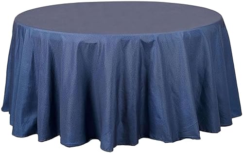 BalsaCircle Mantel redondo de poliéster sintético azul oscuro de 120 pulgadas para bodas, recepciones, fiestas, catering, ropa de cama, suministros