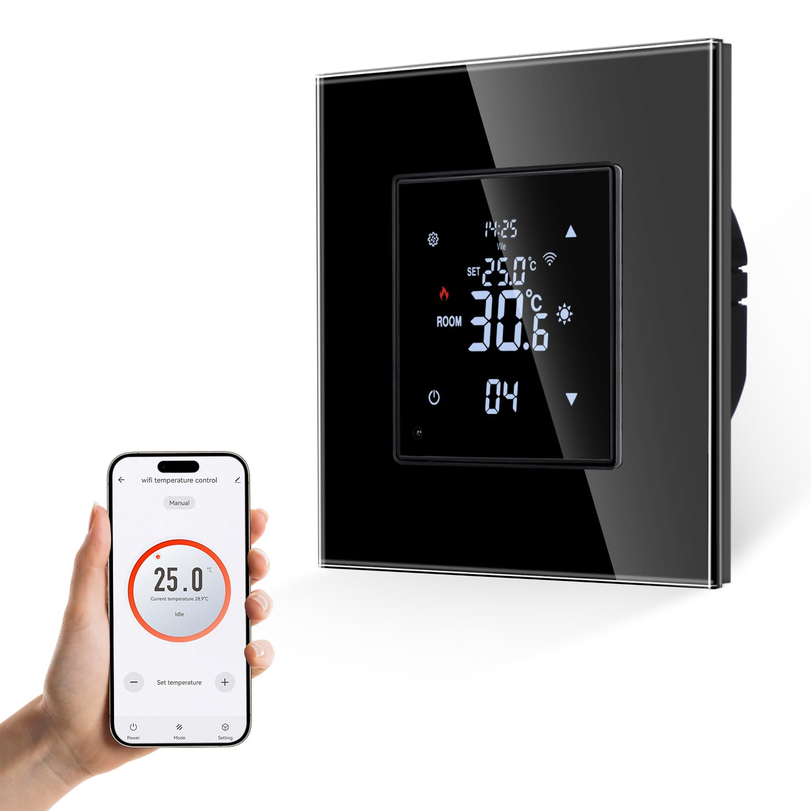 JIMEIDA Smart Thermostat WiFi 16A, kompatibel mit Alexa & Google Home