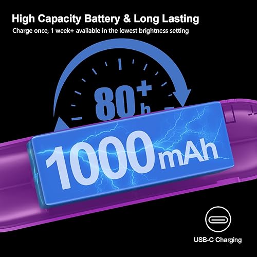 Miniatura 5 de Gritin Luz de lectura para el cuello, luz de libro para leer en 3 colores, brillo de atenuación continua, brazos flexibles, más de 80 horas de