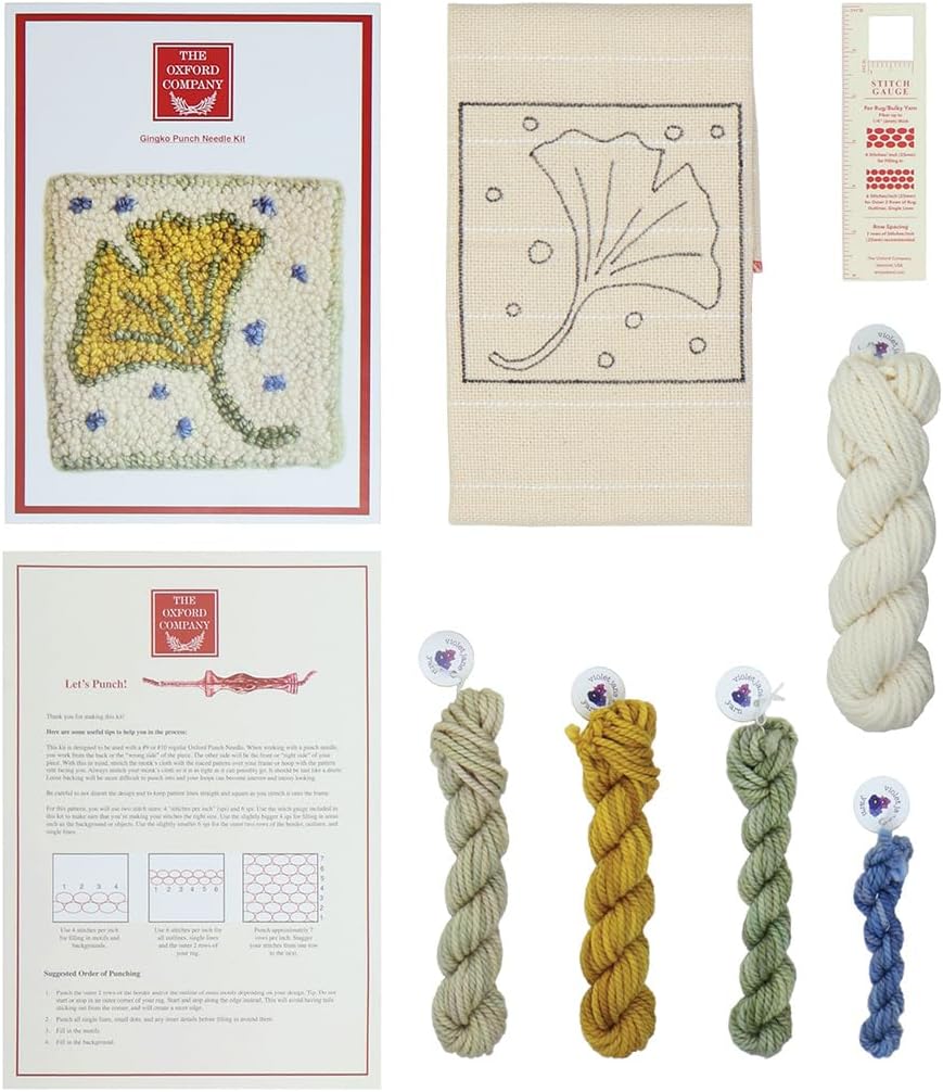 The Oxford Company Punch Needle Kit (Gingko)