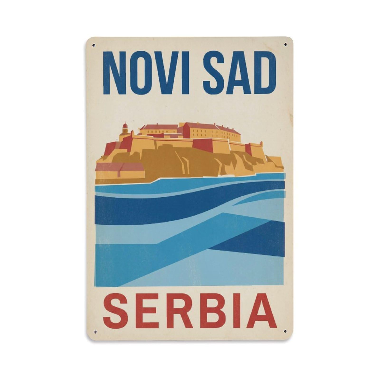 Travel Retro Serbia Novi Sad Metal Tin Sign