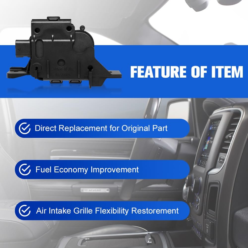 Active Radiator Grille Shutter Actuator Motor Assembly, Compatible with Ram 1500 2013-2018/Ram 1500 Classic 2019-2021 3.0L 3.6L 4.7L 5.7L