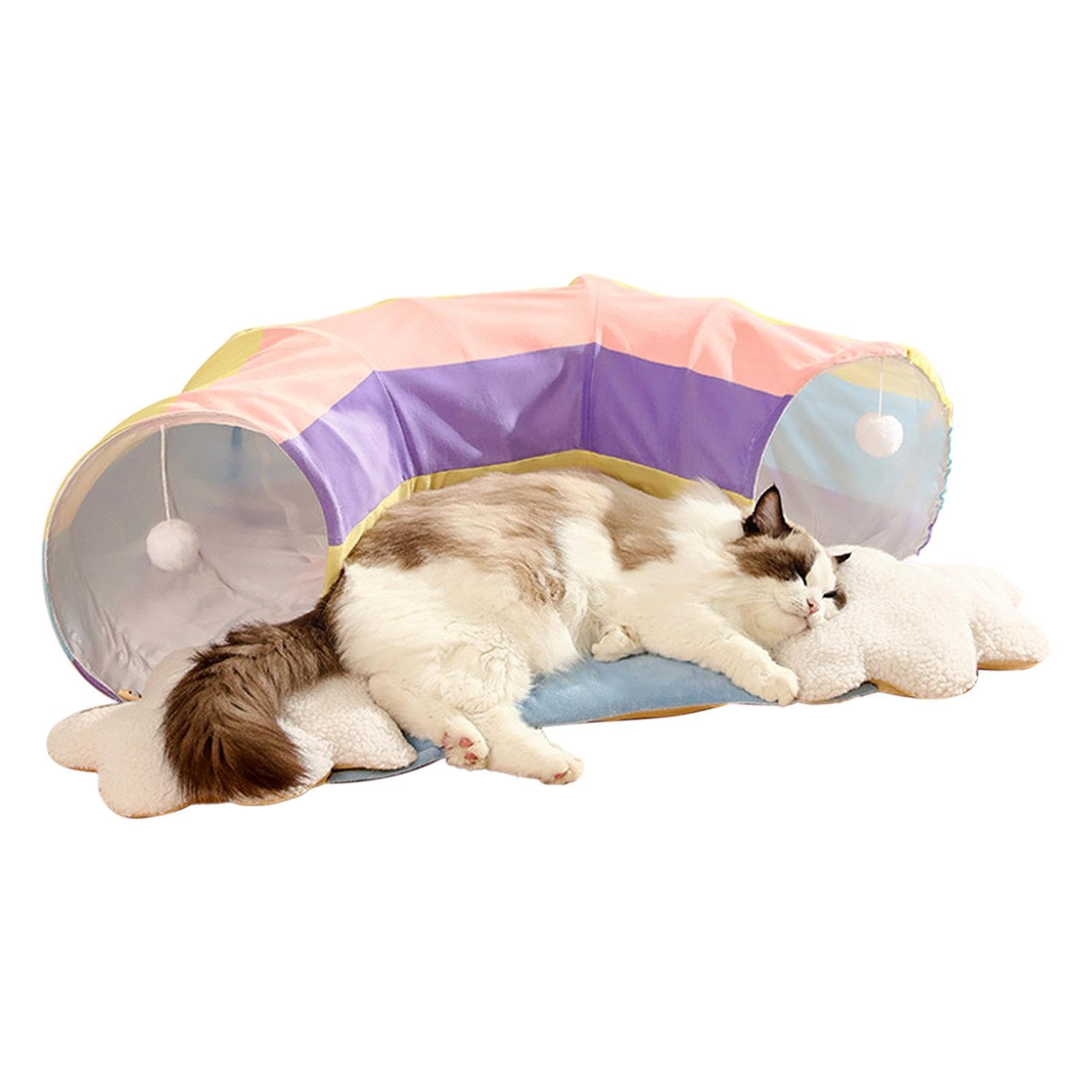Amazon.co.jp: 猫遊びトンネル、屋内猫用猫迷路, レインボートンネル猫