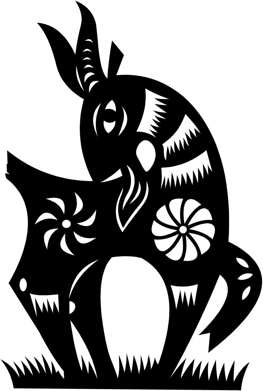 TheVinylGuru Goat Chinese Zodiac Wall Decal Sticker - Decal Stickers and Mural for Kids Boys Girls Room and Bedroom. Zodiac Wall Art for Home Decor and Decoration - Chinese New Year Silhouette Mural