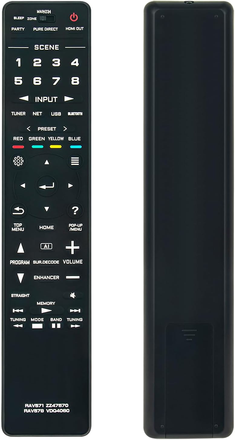 RAV571 ZZ47570 Replace Remote Control Compatible with Yamaha AV Receiver RX-V2085 RX-V3085 RX-A2080 RX-A3080 RX-A1080 RX-A3080BL RX-V2085BL RX-A2080BL RX-A1080BL RX-V3085BL RXV2085 RXV3085 RXA2080