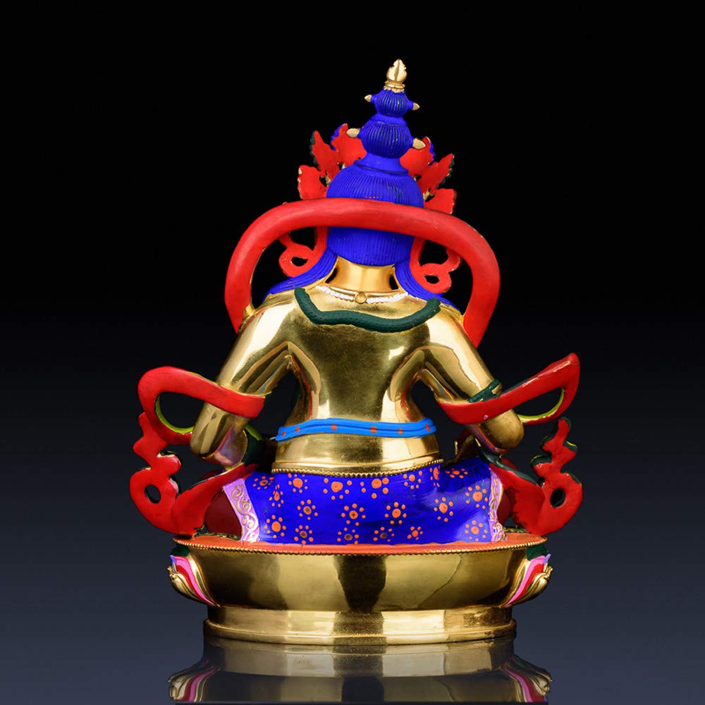 Amazon.co.jp: カラフルな純粋な黄色の銅の黄金の仏像、チベット仏教の