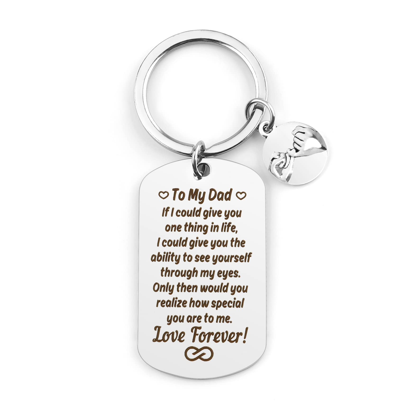 Hoosmoon Dad Gifts from Daughter Son, Dad Keyring, Dad Birthday Gifts, Dad Presents, Fathers Day Keyring Presents, Gifts for Dad Who Has Everything, Father's Day Gifts for Dad, Dad Gifts from Kids